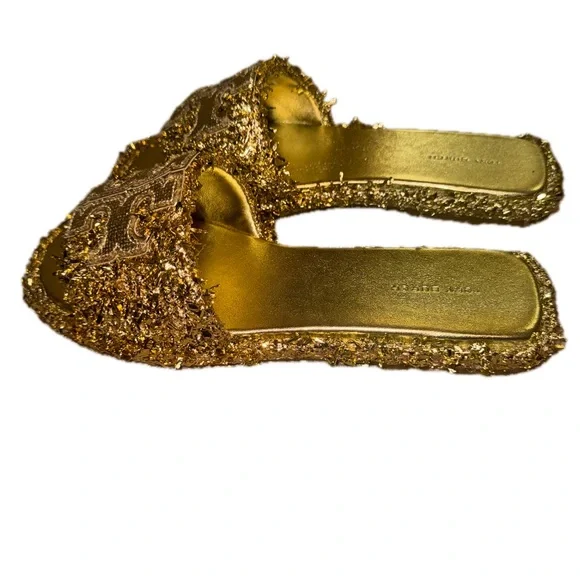 Tory Burch Metallic Gold Fringe Sandals - Picture 5 of 10